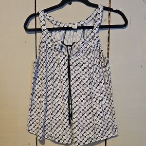 Lucky Brand Black and White Top With Ties